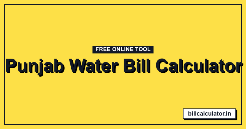 Punjab Water Bill Calculator